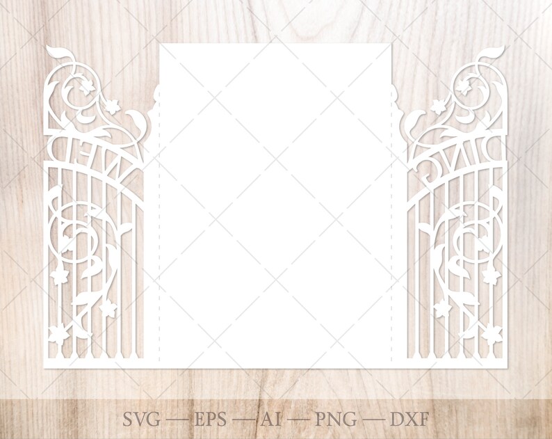 Download Cricut SVG Gate-fold wedding invitation 5x7 SVG template ...