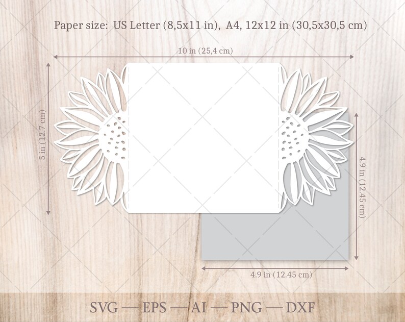 Download Cricut SVG Sunflower wedding invitation 5x5 SVG template ...