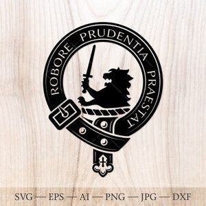 Jeune insigne écusson SVG, svg du clan écossais, écusson familial svg. Armoiries svg. Ceinture héraldique écossaise avec boucle SVG. Emblème du clan svg
