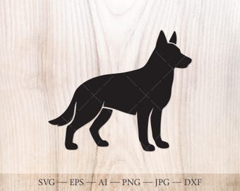 Silueta de perro pastor alemán (SVG) (descarga digital)