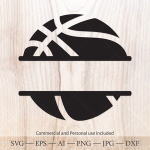 Koszykówka split monogram svg. Koszykówka svg. Koszykówka Cricut plik do cięcia. Koszykówka png. Piłka svg, sport svg, piłki sportowe svg