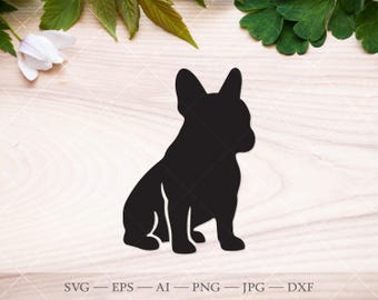 KAREフレンチブルドッグ カットシルエット フレンチブルドッグのシルエットSVG、クリップアート（デジタル