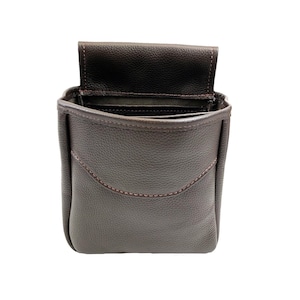 Divided leather shotgun shell sporting clay / skeet / trap pouch Midi - Brown- Optional Personalization