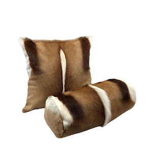Springbok Hide Cushion Pillow - 16" / 18" or Bolster - Genuine - NEW