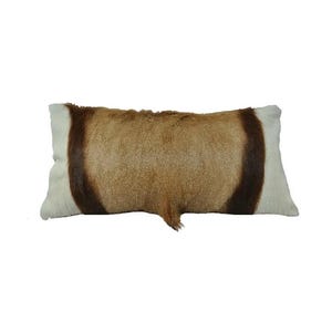 Genuine 20" x 10" Springbok Hide Cushion / Pillow with Suede Leather Backing - NEW & SO PRETTY