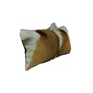Genuine 20" x 10" Springbok Hide Cushion / Pillow with Suede Leather Backing - NEW & SO PRETTY