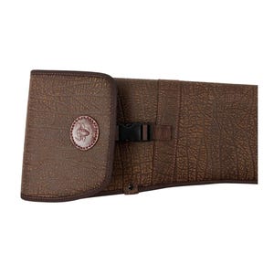 Cape Buffalo Hide shotgun sleeve / slip / case for sporting clays, skeet , trap - Brown - Add PersonalizationOptional Personalization
