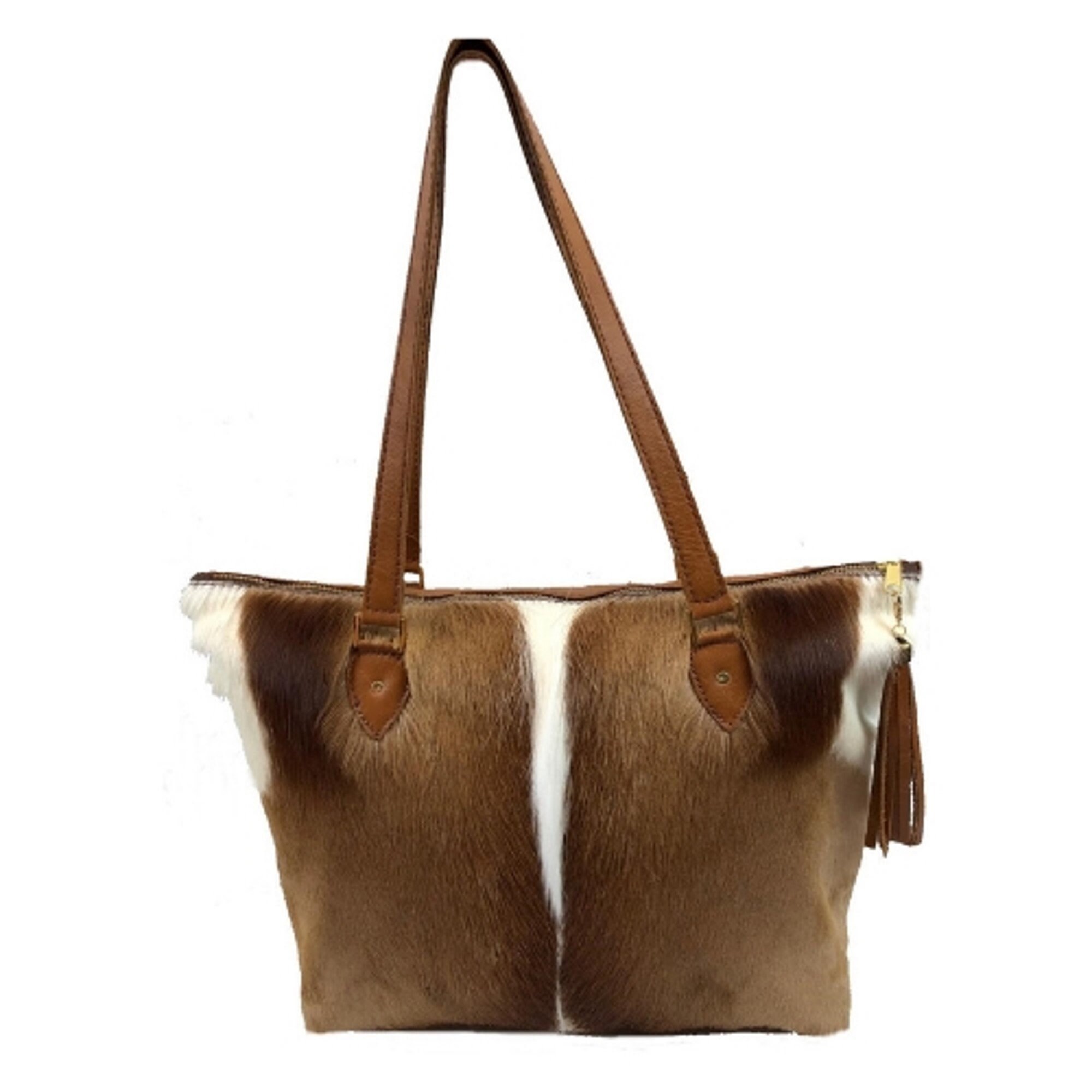 Springbok & Leather Skin Large Studio Tote Purse With Mohawk and ...