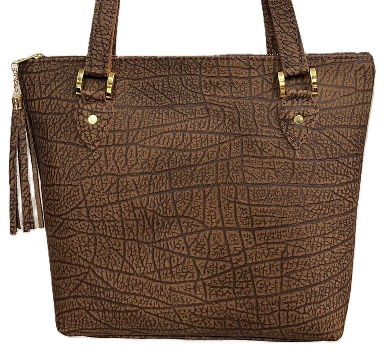 Springbok Skin & Buffalo Hide Shoulder Purse Tote With Mohawk Medium or ...