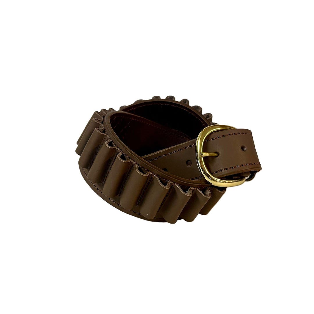 Leather 410 Shotgun Shell Ammo Belt Fits 25 Shells / Cartridges - 1 1/2 ...