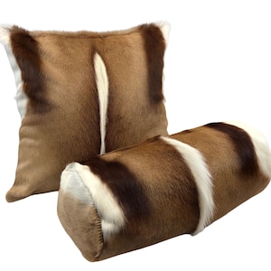 Springbok Hide Cushion / Pillow - 16&quot; x 16&quot; / 18&quot; x 18&quot; or Bolster - Genuine - NEW
