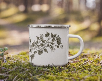 Ivy Camping Small Mug 12 oz - Unique Botanical Mug with Ivy Illustration - Mother's Day Gift