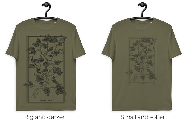 Ivy Art T-Shirt Botanical Drawing Tee Whimsigothic Outfit Green Witch T-shirt Goblincore T-shirt image 3