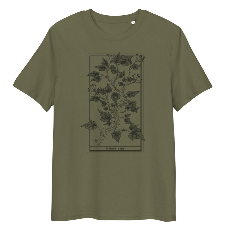 Ivy Art T-Shirt Botanical Drawing Tee Whimsigothic Outfit Green Witch T-shirt Goblincore T-shirt image 1
