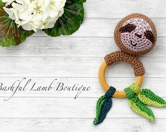 sloth baby rattle