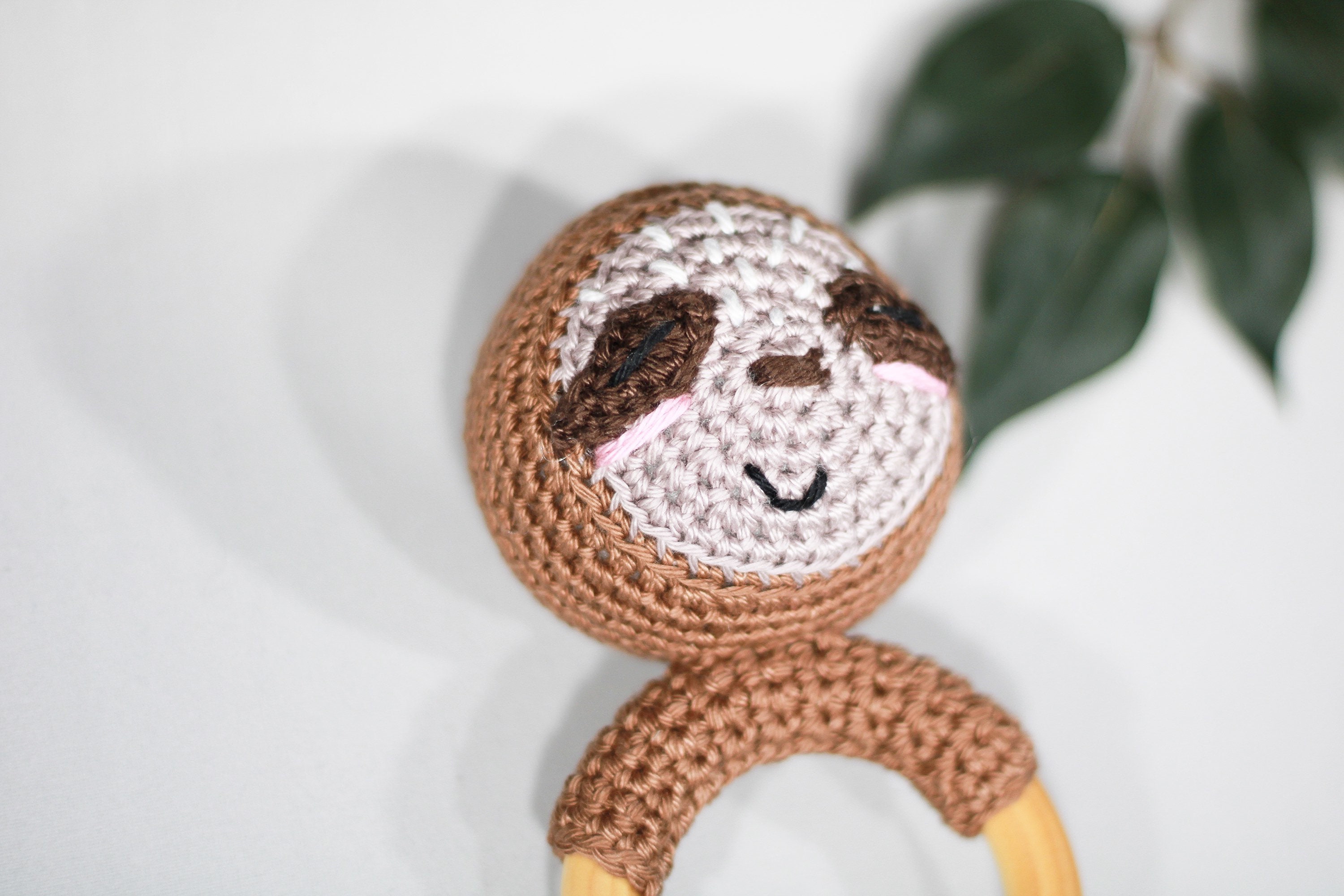 sloth baby rattle