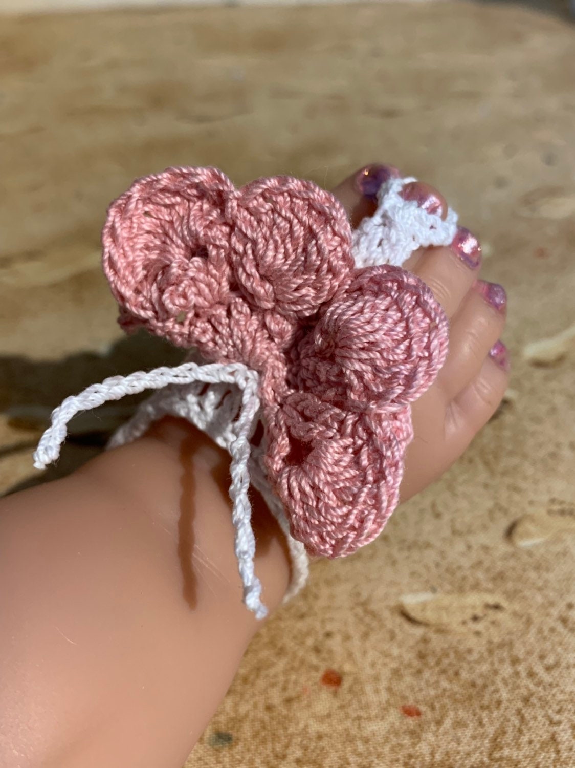 Crochet baby sales barefoot sandals