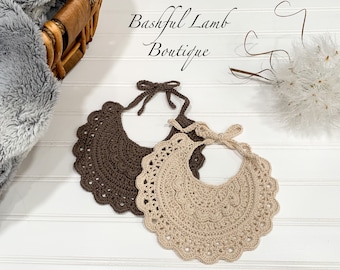 Crochet Baby Bib, Vintage Style Bib, Baby Bib, Drool Bib, 0-3 Months