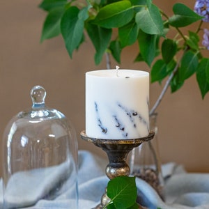 Lavender Aroma Candle, Natural Soy Wax Candle with Lavender Blossoms, Nordic Design Candle, Hygge Candle