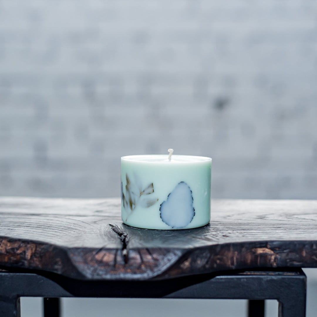 Pine Scent Thanksgiving Candle, Mint Green Candle, Thank You Gift Idea