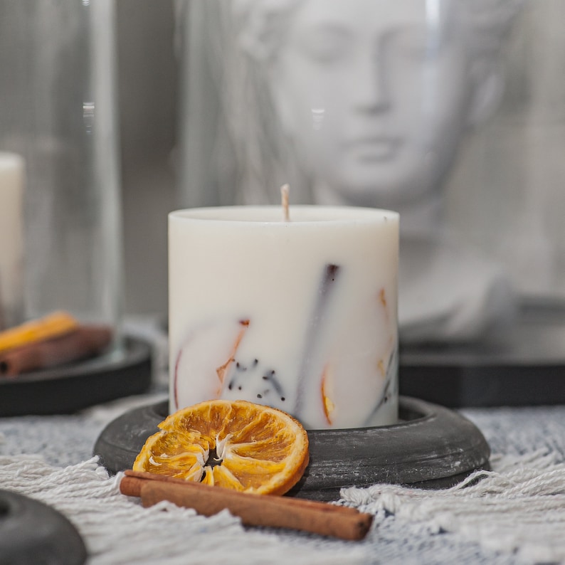 Yuletide Christmas Soy Wax Candle Long Burning Pillar Etsy