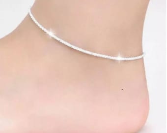 Silver Ankle Chain - Etsy