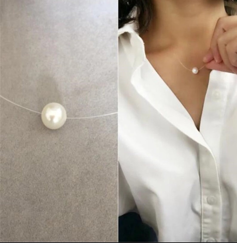 Invisible chain Transparent Fishing Line Necklace Invisible Etsy