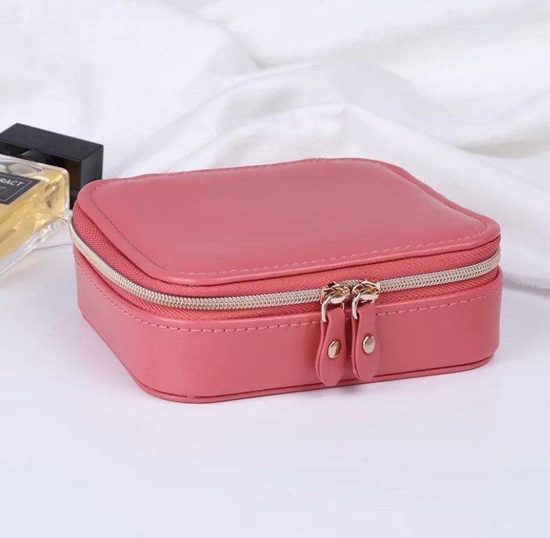 Small PU Leather Jewelry Box Portable Double Zipper Travel Etsy