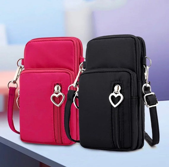 Ladies Mobile Phone Bag One Shoulder Messenger Mini Bag Printed Long Card  Holder Wallet(Red)