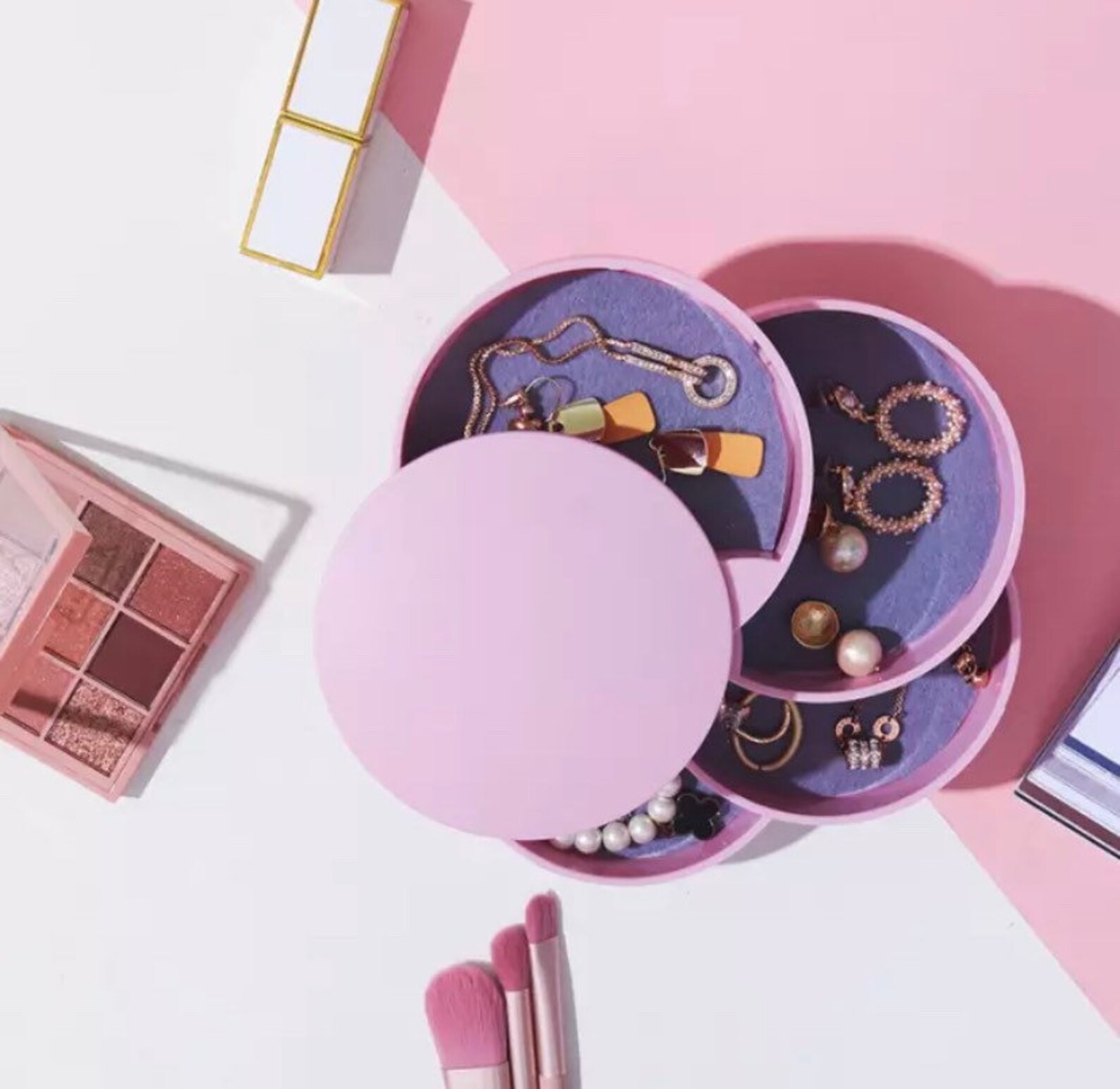 Rotating Jewelry Box Small Jewelry Organizer 4-towers Box - Etsy