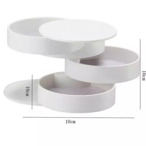 Rotating Jewelry Box, Small Jewelry Organizer 4-towers Box Portable ...