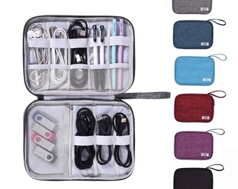 YUENA CARE Electronics Organizer Felt Cloth Data Cable Storage Bag Dark gray YUENA CARE Electronics Organizer Felt Cloth Data Cable Storage Bag Dark gray