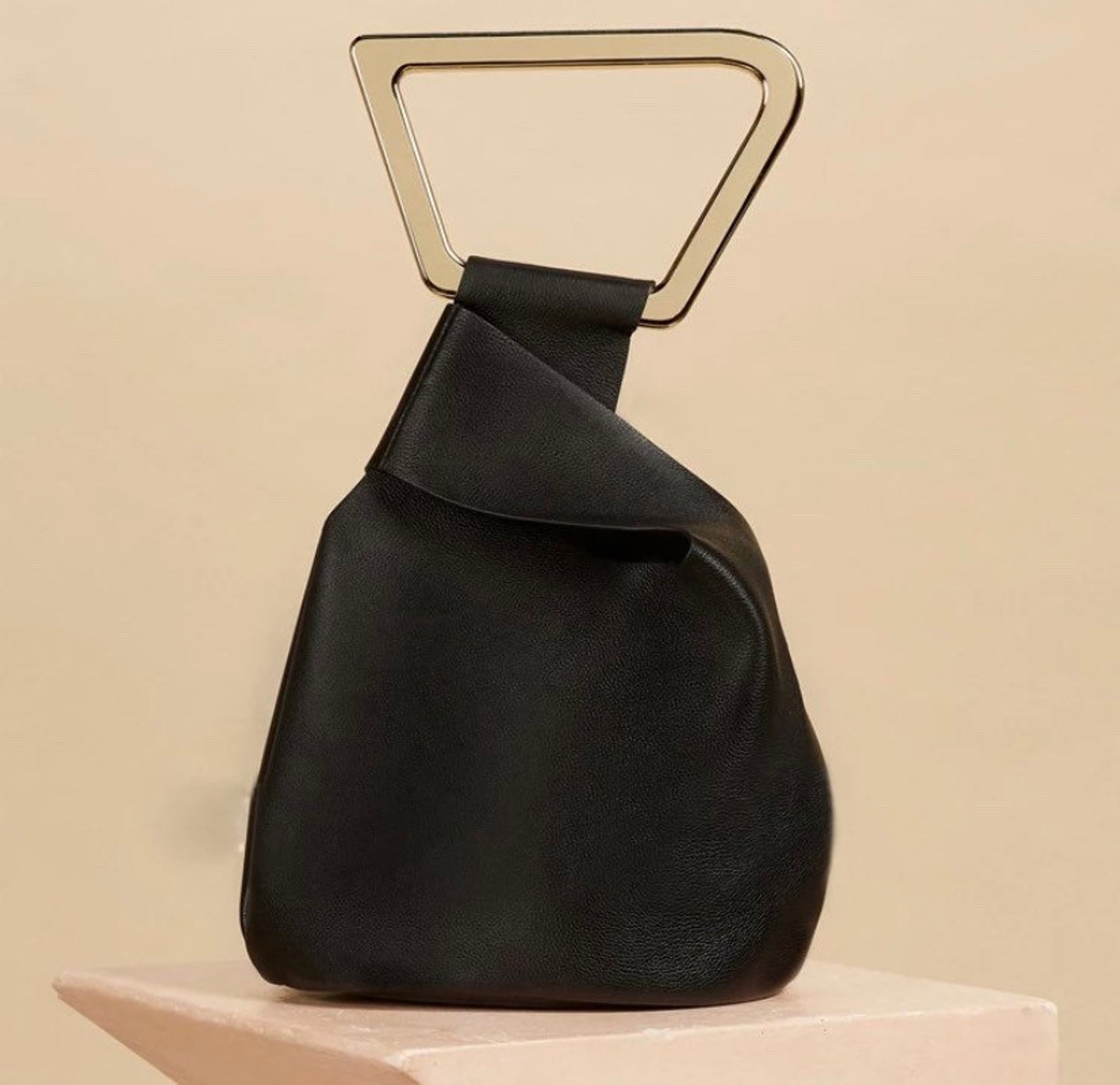 Irregular Shape Bucket Bag Gold Acrylic Hand Bag Tide Lady Etsy