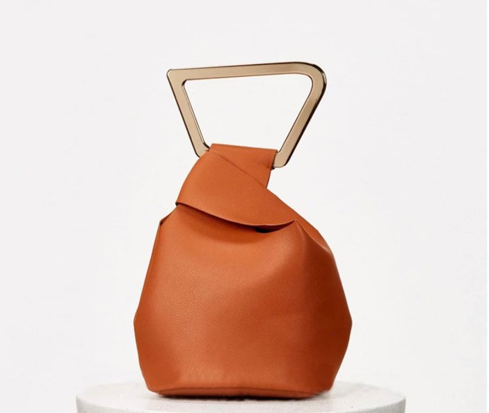 Irregular Shape Bucket Bag Gold Acrylic Hand Bag Tide Lady Etsy