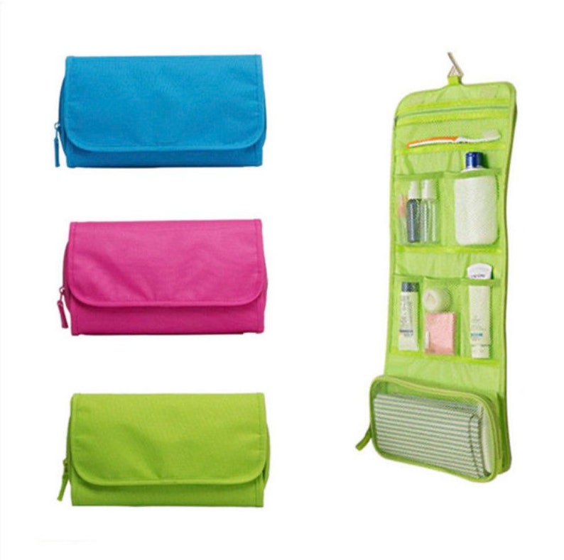 Travel Roll up Big Capacity Cosmetic Bag Makeup Wash Toiletry Etsy