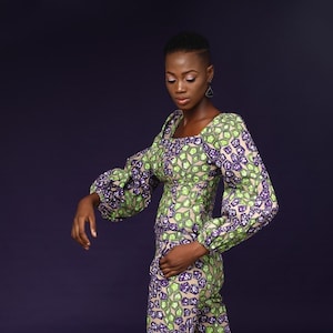 African Pants and Crop Top, Matching Pants, Ankara pants set,ankara clothings, african dress, African clothing for women.