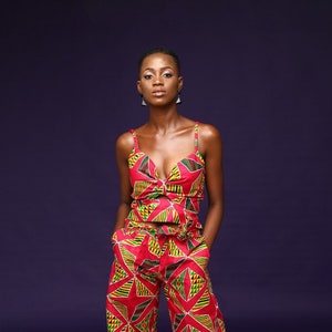 African Pants and Crop Top, Matching Pants, Ankara pants set,ankara clothings, african dress, African clothing for women, African prints.