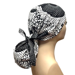 African Print Satin lined  Scrub Cap, Nurses&#39; Cap,   Ankara Print Scrub Cap,Ponytail Scrub Hat,Elasticized Scrub Cap, Protective Scrub Cap.