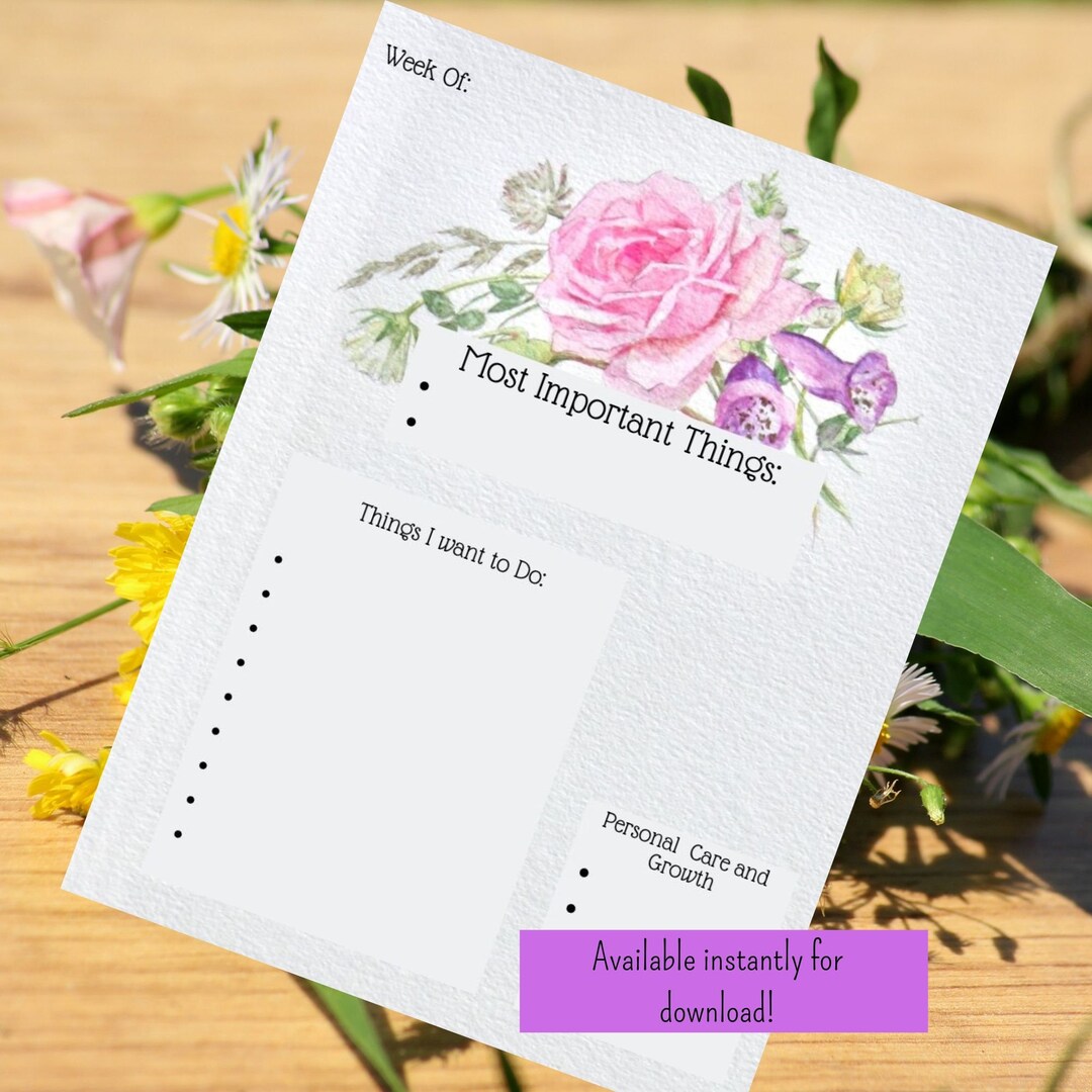 Watercolor Weekly Planner - Etsy