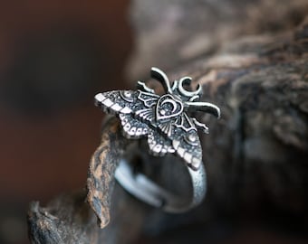 Corbeau Noir Skull ring WICCA PAGAN GOTHIQUE Réglable Bague Pour Femmes Hommes Cadeau