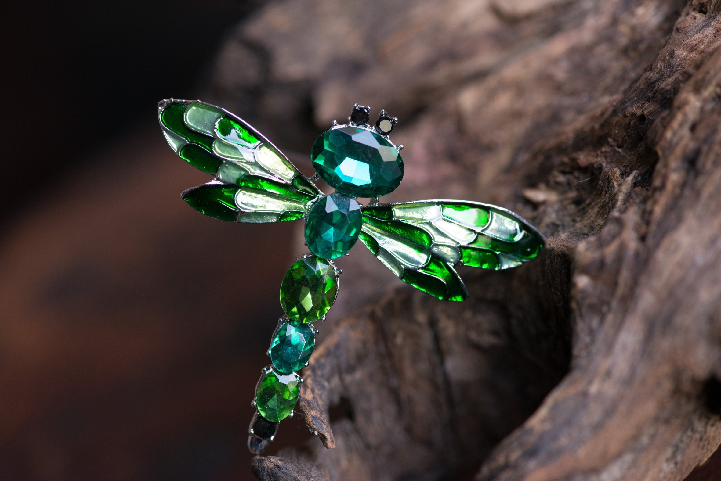 Broche Libellule en Strass-Broche Insecte-Couleur Vert ou Bleu-Mode-Accessoire de Vêtements-Bijou Fe