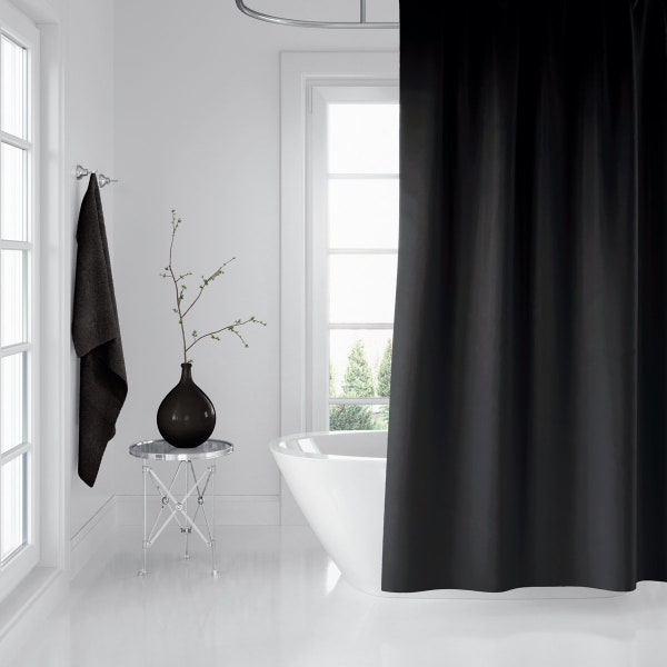 Black Shower Curtain Etsy
