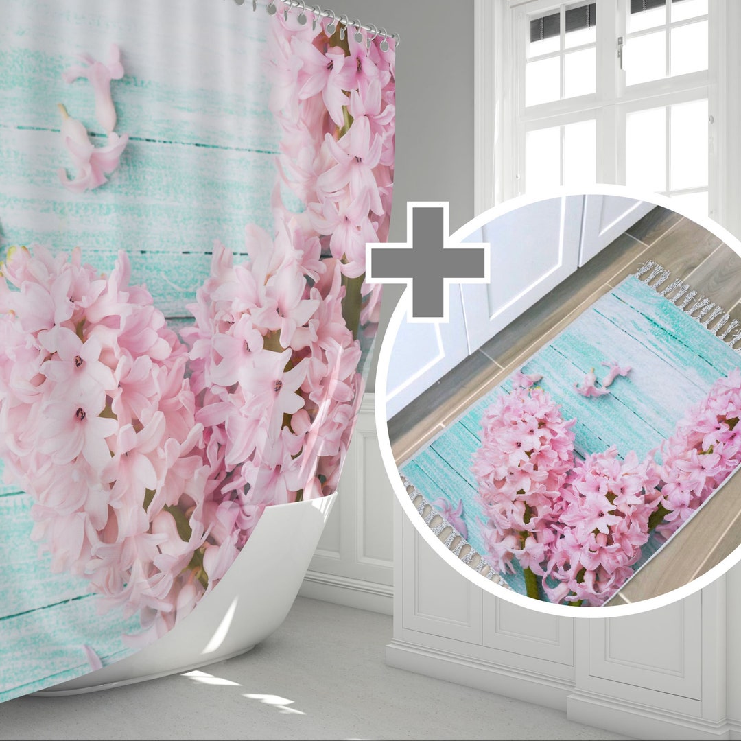 Lilac Shower Curtain, Long Lilac Bathroom Curtain, Bahtroom Decor