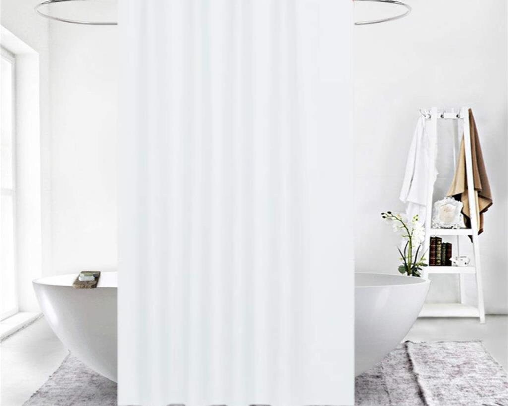 White Shower Curtain 180x200cm Digital Print Polyester Etsy