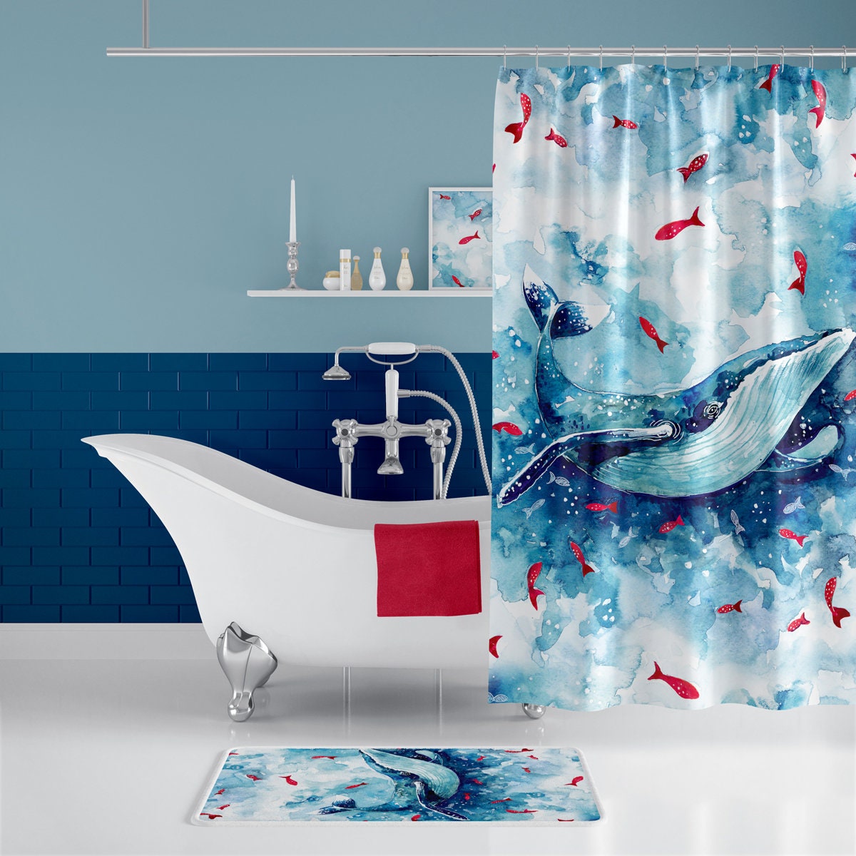 Whale Shower Curtain 