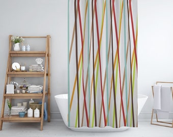 Lesbian Rainbow Pride Shower Curtain Bathroom Waterproof Polyester Fabric &Hooks 