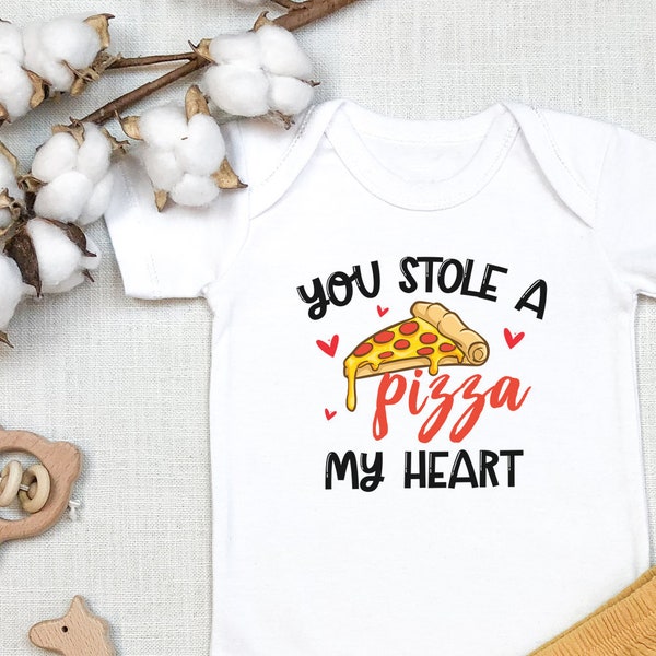 You Stole a Pizza  my Heart  Bodysuit, Funny Baby s, Niece Nephew Baby Shower Gift, Pizza Shirt, Food , Long Sleeve, Pun, Onesie®