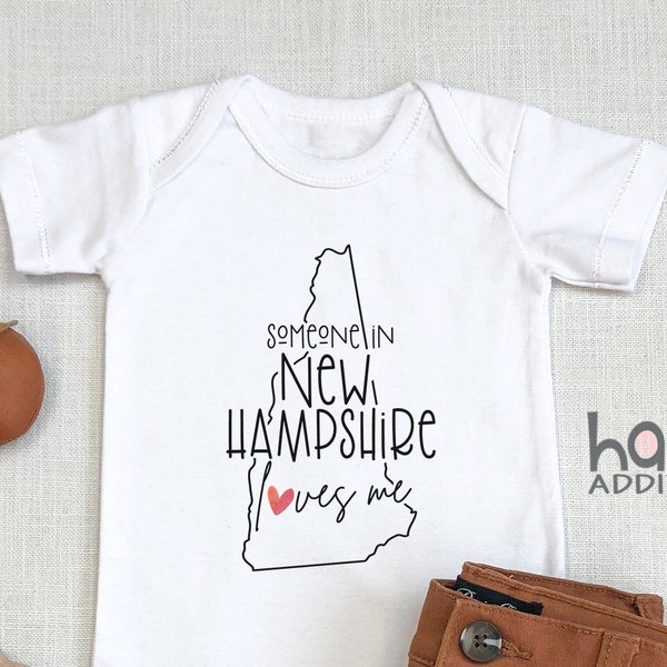 Someone In New Hampshire Loves Me , Virtual Baby Shower Gift, Raglan Toddler Shirt, Baby Boy Gift, Long Distance Baby Gift, Manchester