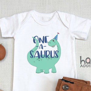 First Birthday Boy Dinosaur , One A Saurus, Dinosaur Birthday, Baby Boy Birthday, Baby Shower Gift Boy, Cute 1st Birthday Outfit, NAME