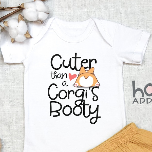 Corgi , Cuter Than Corgi's Booty, Corgi Themed Party, Toddler Shirt, Long Sleeve, Baby Girl , Baby Bodysuit, Dog Lover, Clothes, Onesie®